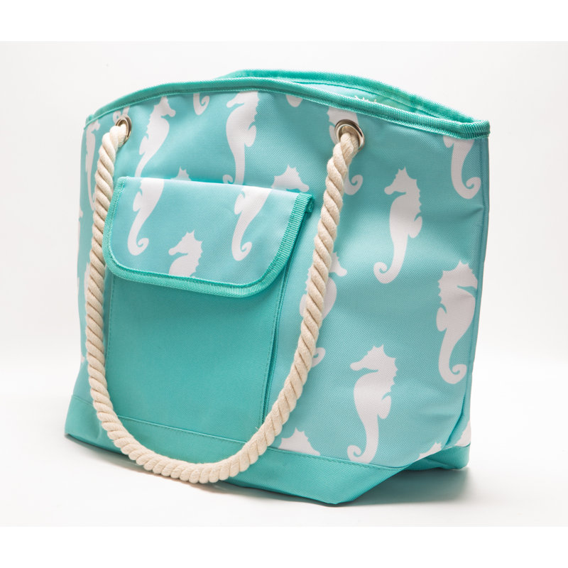 Highland Dunes Insulated Beach Seahorse Picnic Tote Bag & Reviews Wayfair